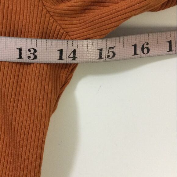 LULU'S SZ M Pumpkin Ribbed Long Sleeve Mock Neck Ribbed Bodysuit NEW B84 - Picture 4 of 7